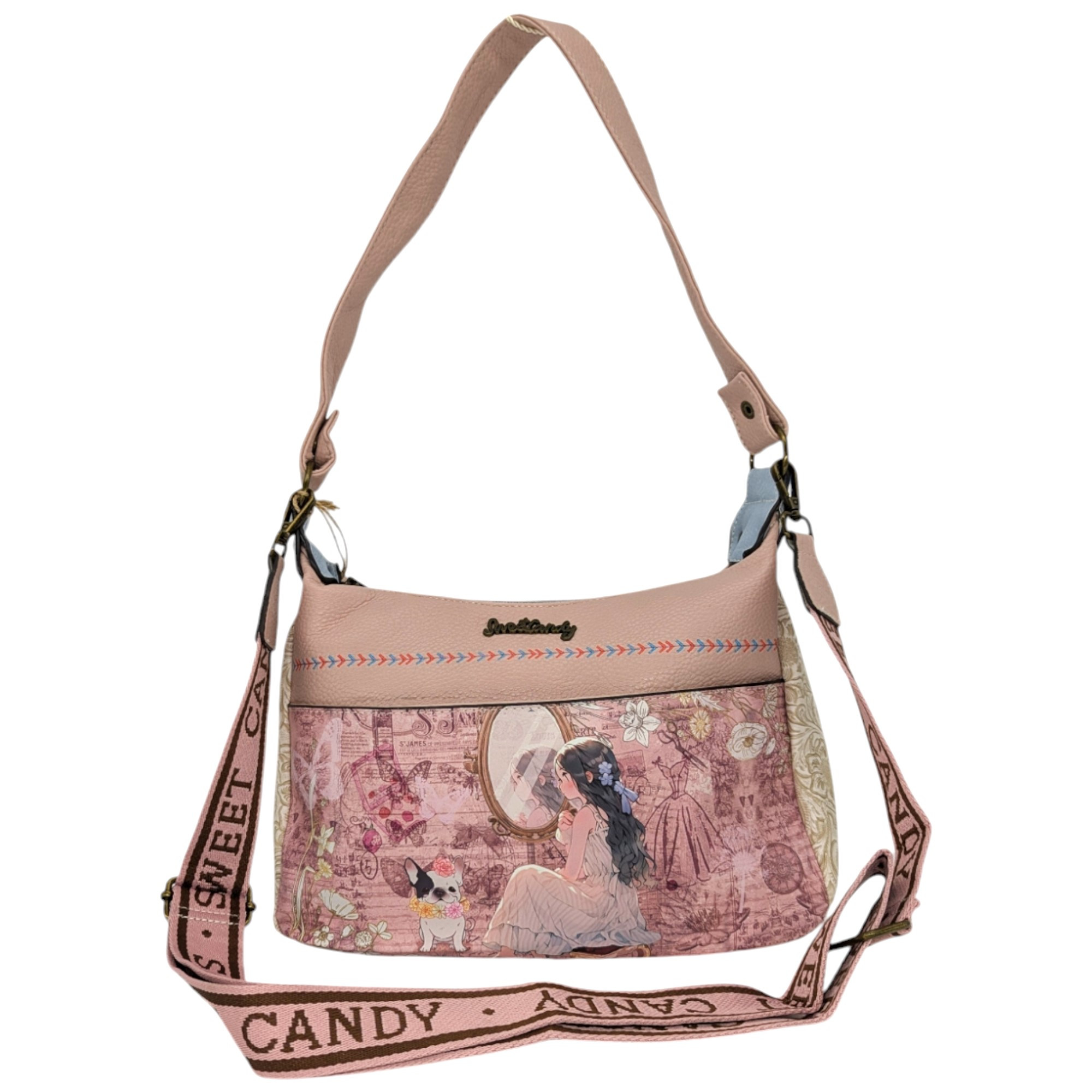 Sweet Candy Vintage Life kézitáska, oldaltáska, válltáska 30 cm - Tükör, rózsaszín