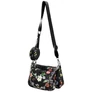 Kép 1/7 - Virágos-fekete-crossbody-válltáska-pénztárca-pakkolj-hu