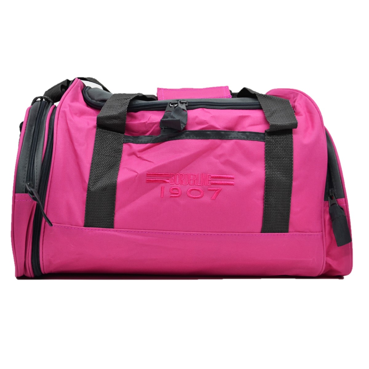 Sporttáska, utazótáska levehető oldalzsebbel 48 cm - Rózsaszín-szürke