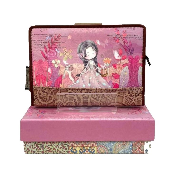 Sweet Candy pénztárca dobozban 15 cm - Rózsaszín kert