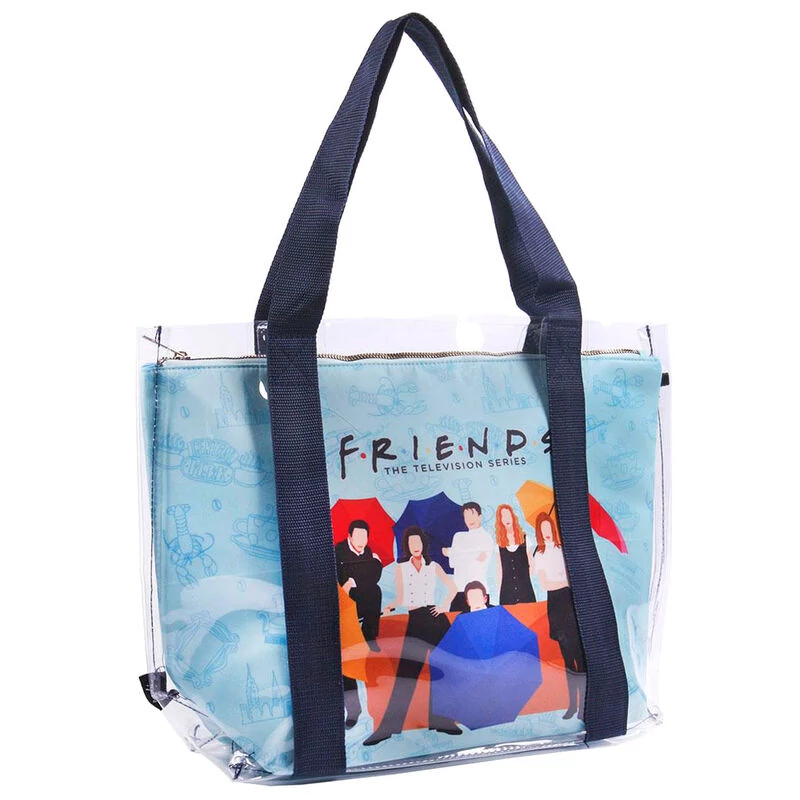 Jóbarátok átlátszó tote bag, shopper táska 43 cm