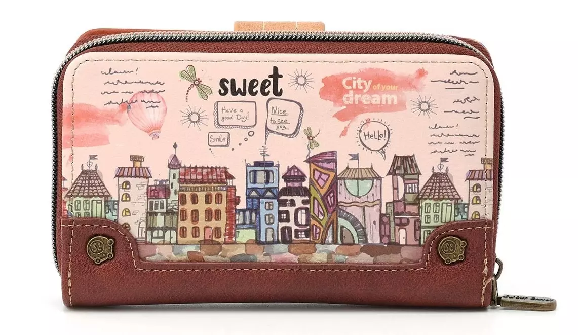Sweet Candy Álomváros pénztárca 16 cm - Barna