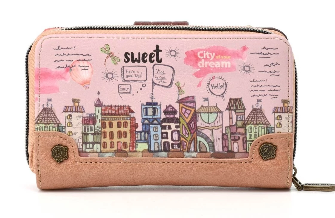 Sweet Candy Álomváros pénztárca 16 cm - Rózsaszín