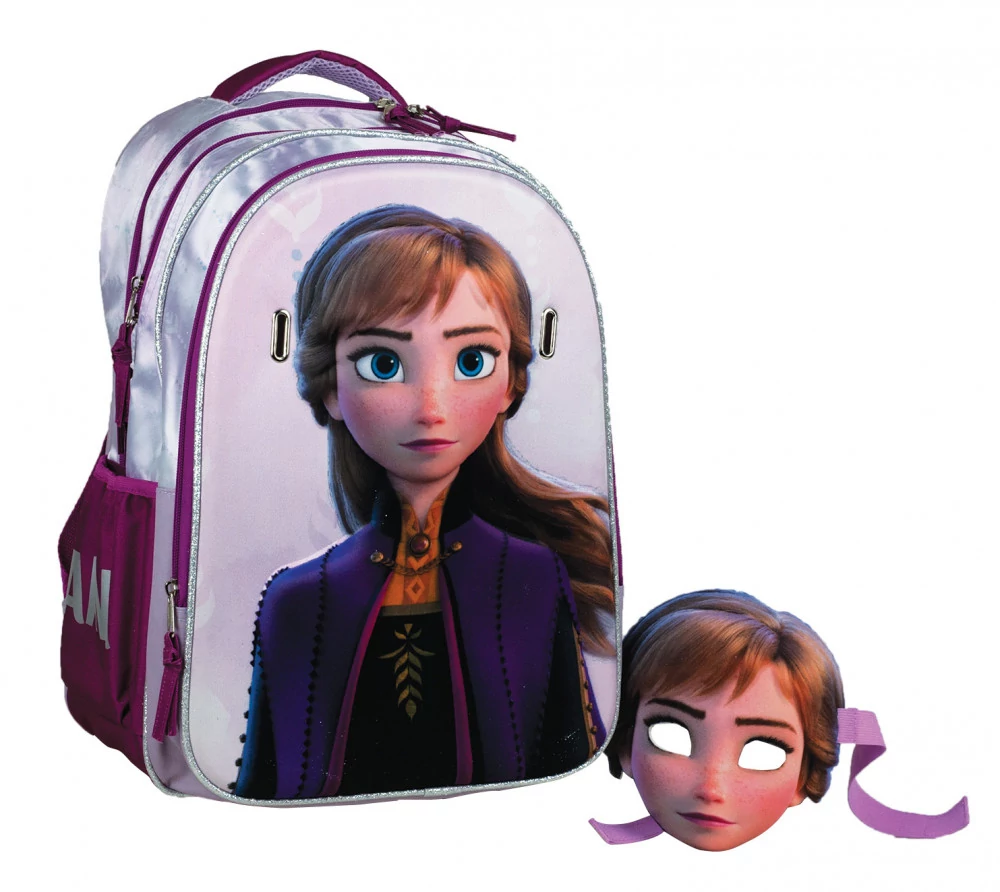 Disney Jégvarázs hátizsák, iskolatáska maszkkal 3D 45 cm - Anna