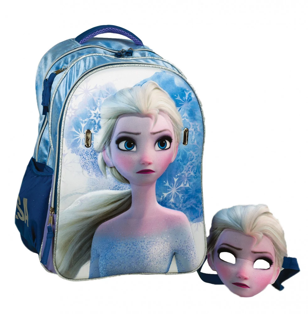 Disney Jégvarázs 3D iskolatáska maszkkal 45 cm - Elsa