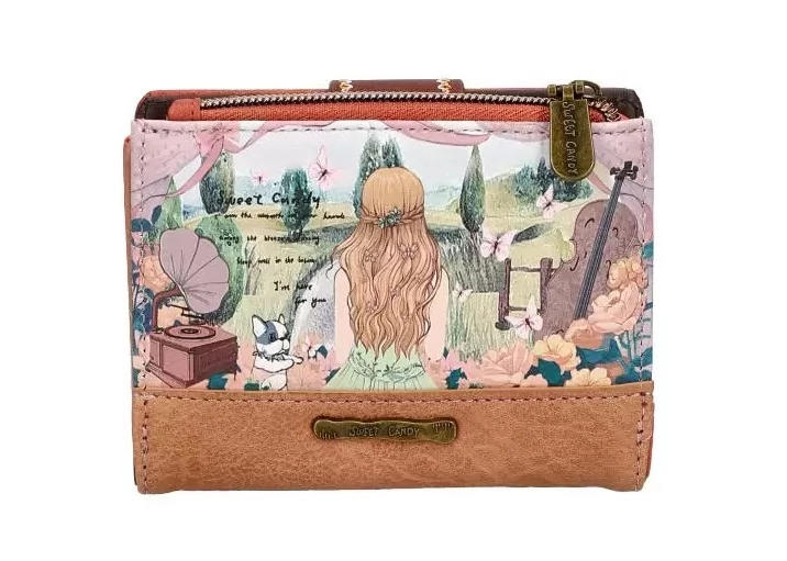 Sweet Candy barna pénztárca 13 cm - Mező