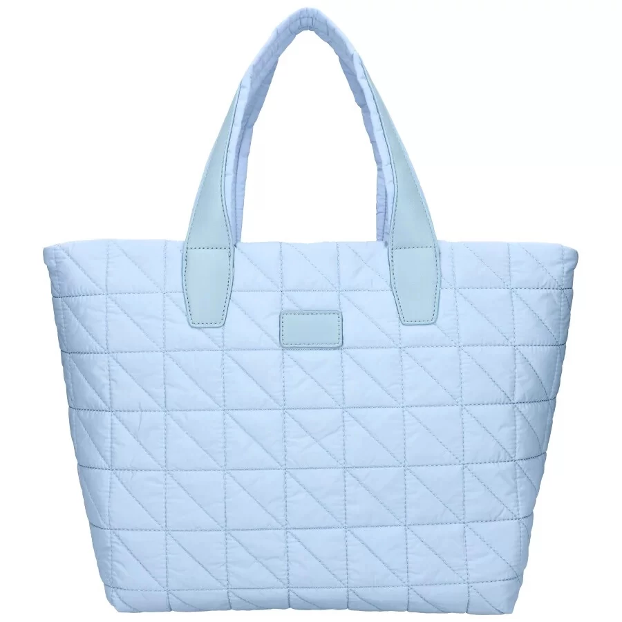 Shopper táska, kézitáska 29 cm - Kék, steppelt, puha anyagból