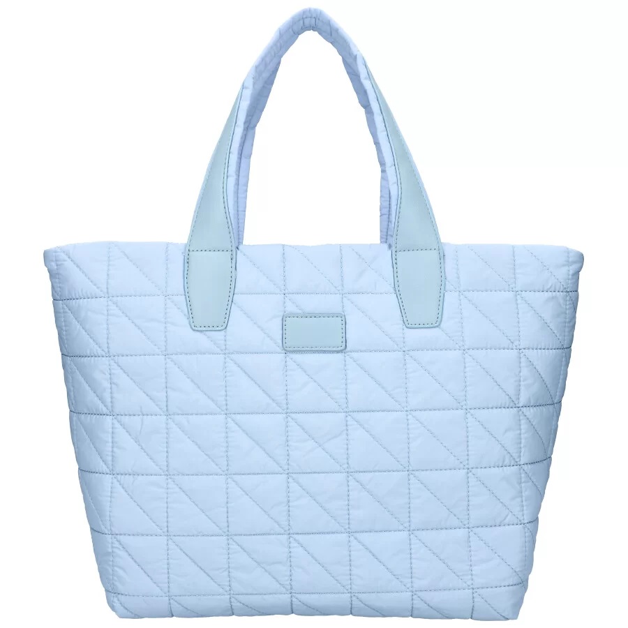 Shopper táska, kézitáska 29 cm - Kék, steppelt, puha anyagból