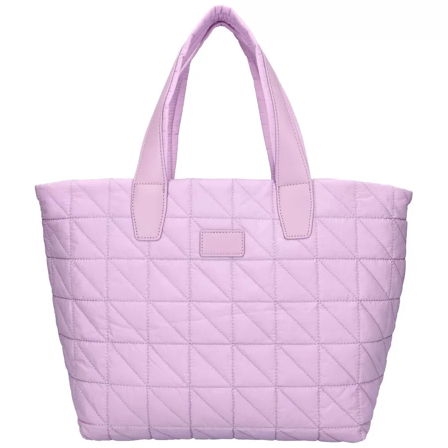 Shopper táska, kézitáska 29 cm - Lila, steppelt, puha anyagból