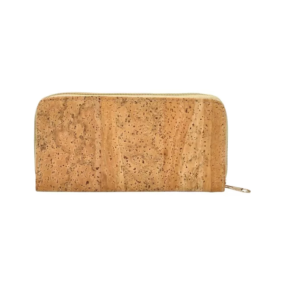 Parafa hatású kártyatartós női pénztárca 19 cm - Natúr