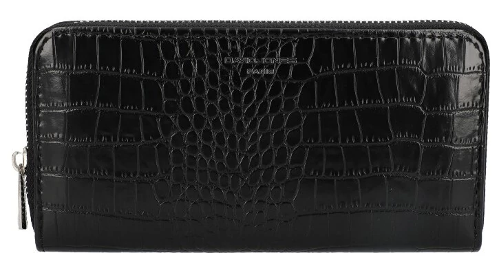 David Jones női pénztárca 20 cm - Fekete, krokodilmintás