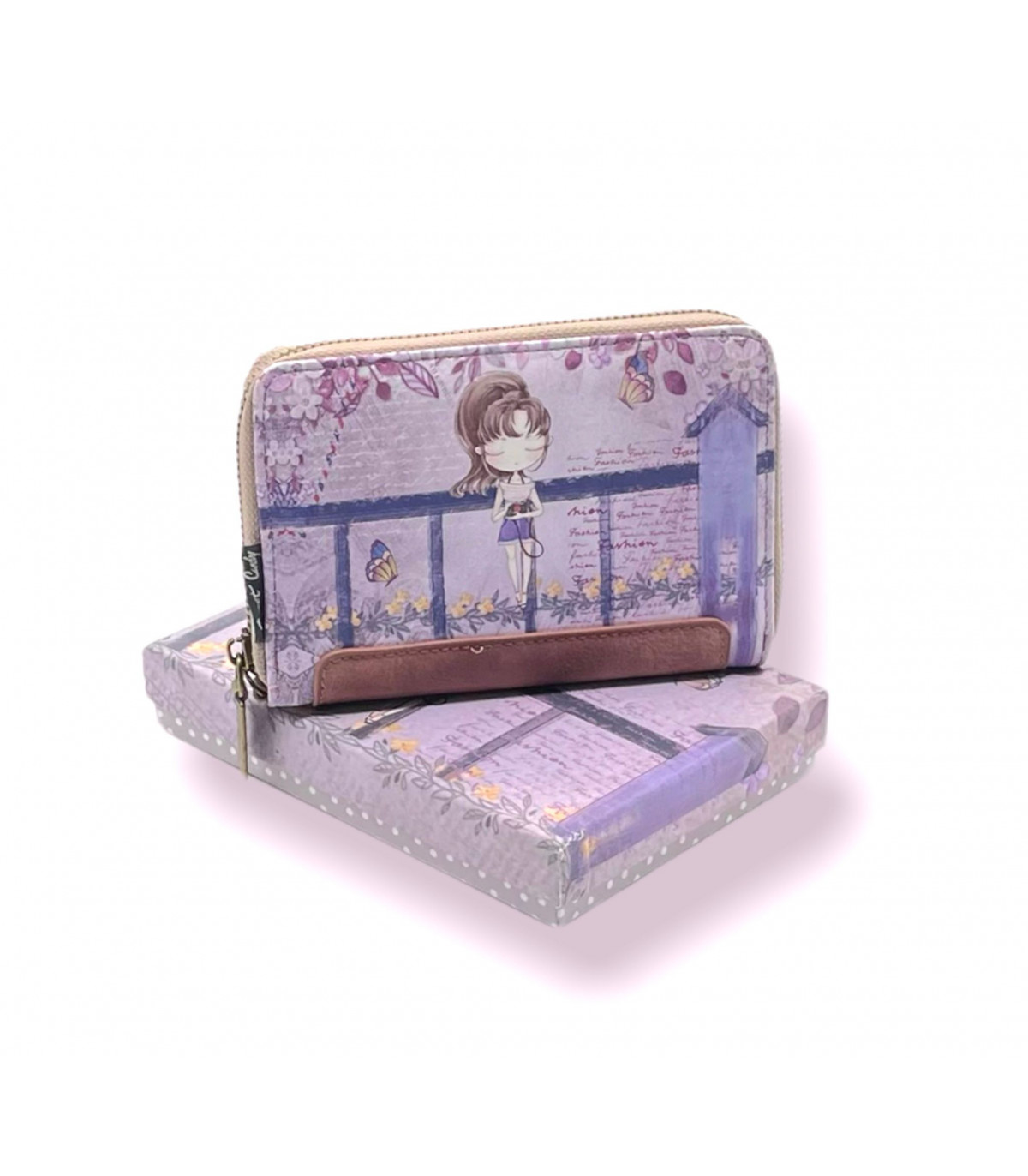 Sweet Candy pénztárca dobozban 16 cm - Fotós, lila