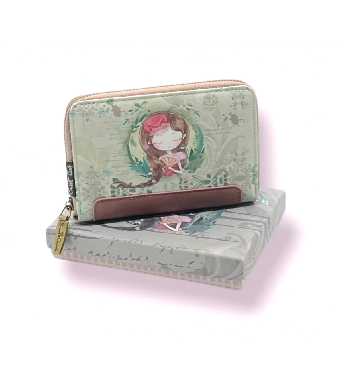 Sweet Candy pénztárca dobozban 16 cm - Legyező, zöld