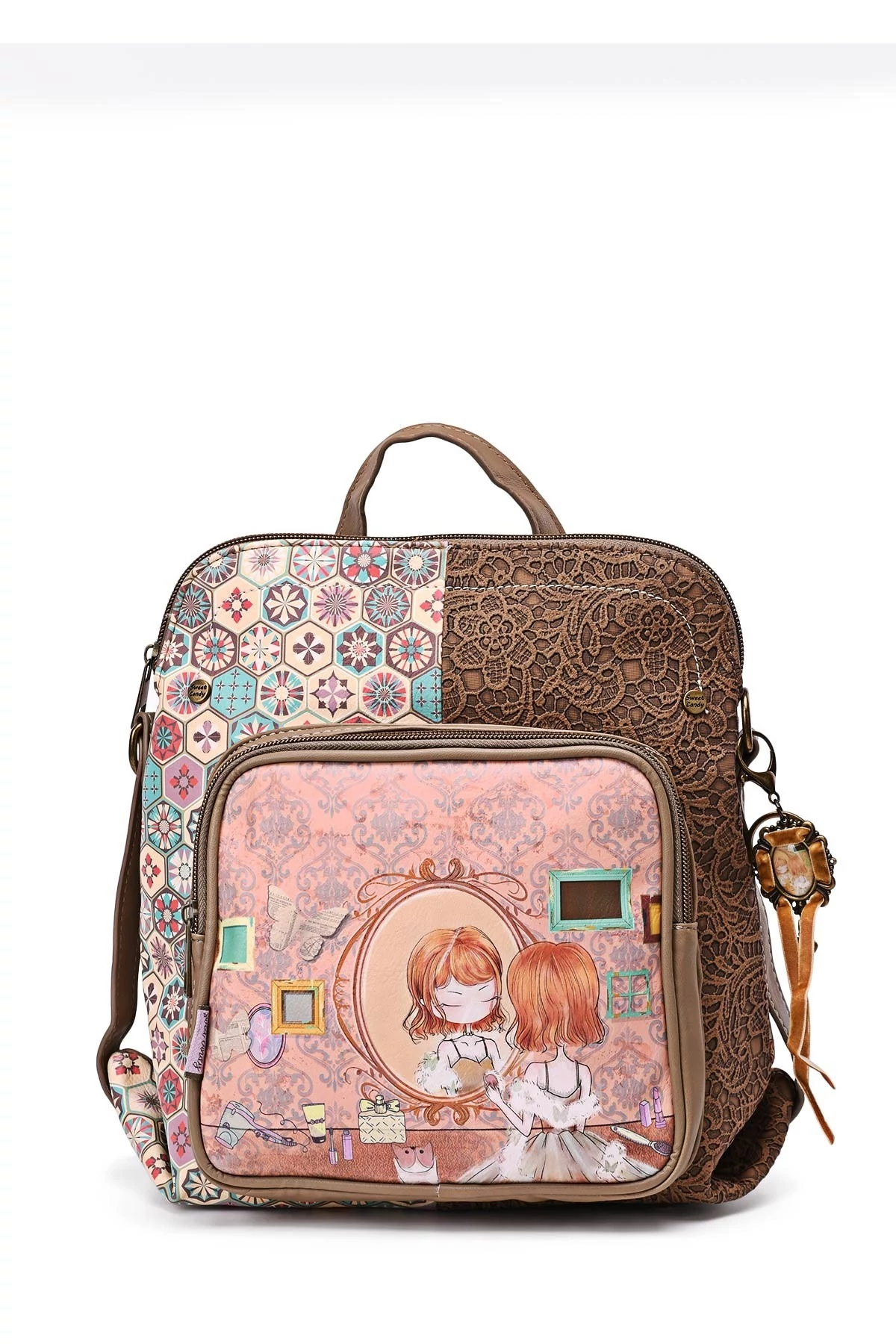 Sweet Candy hátizsák, oldaltáska, válltáska 29 cm - Narancssárga