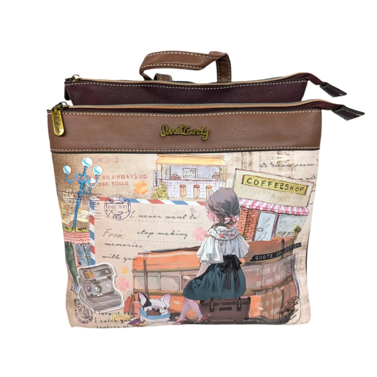 Sweet Candy Városi Hangulatok hátizsák 29 cm - Barna