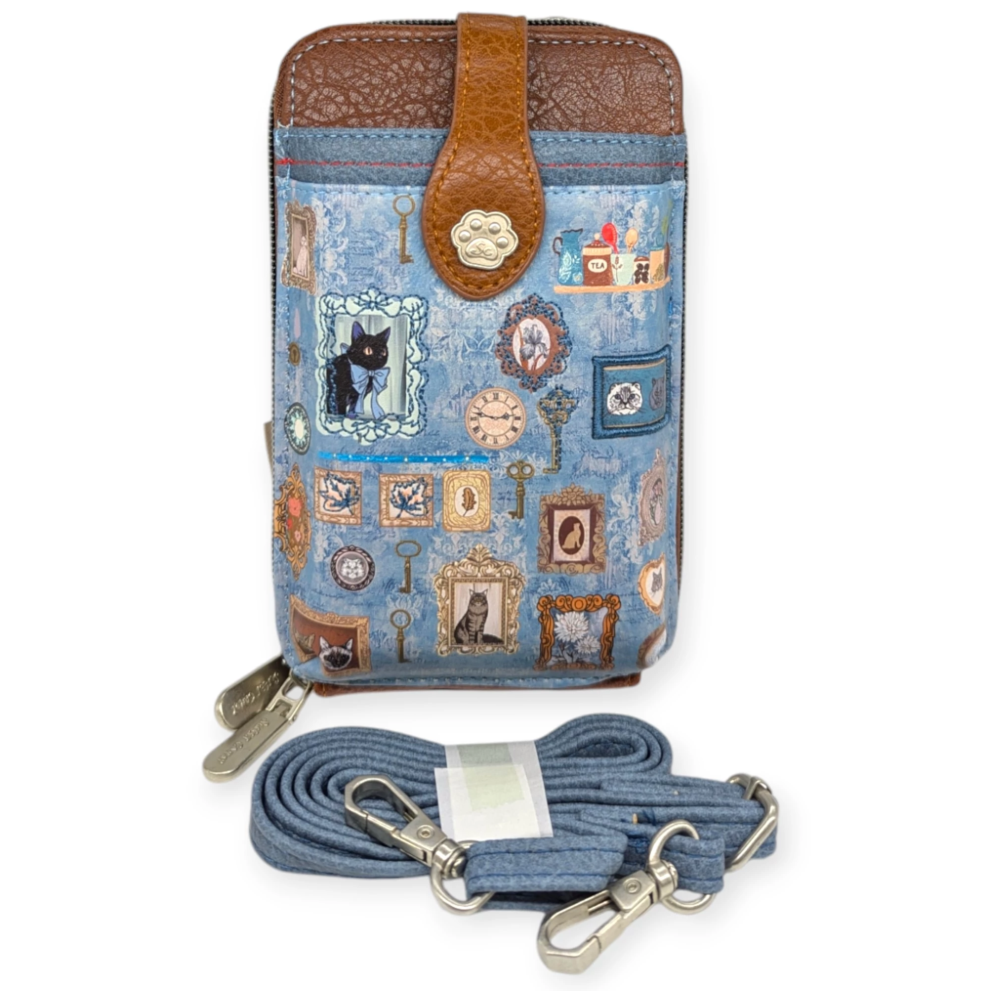 Sweet Candy Cat Umhängetasche, Handyhalter 17,5 cm - Blau