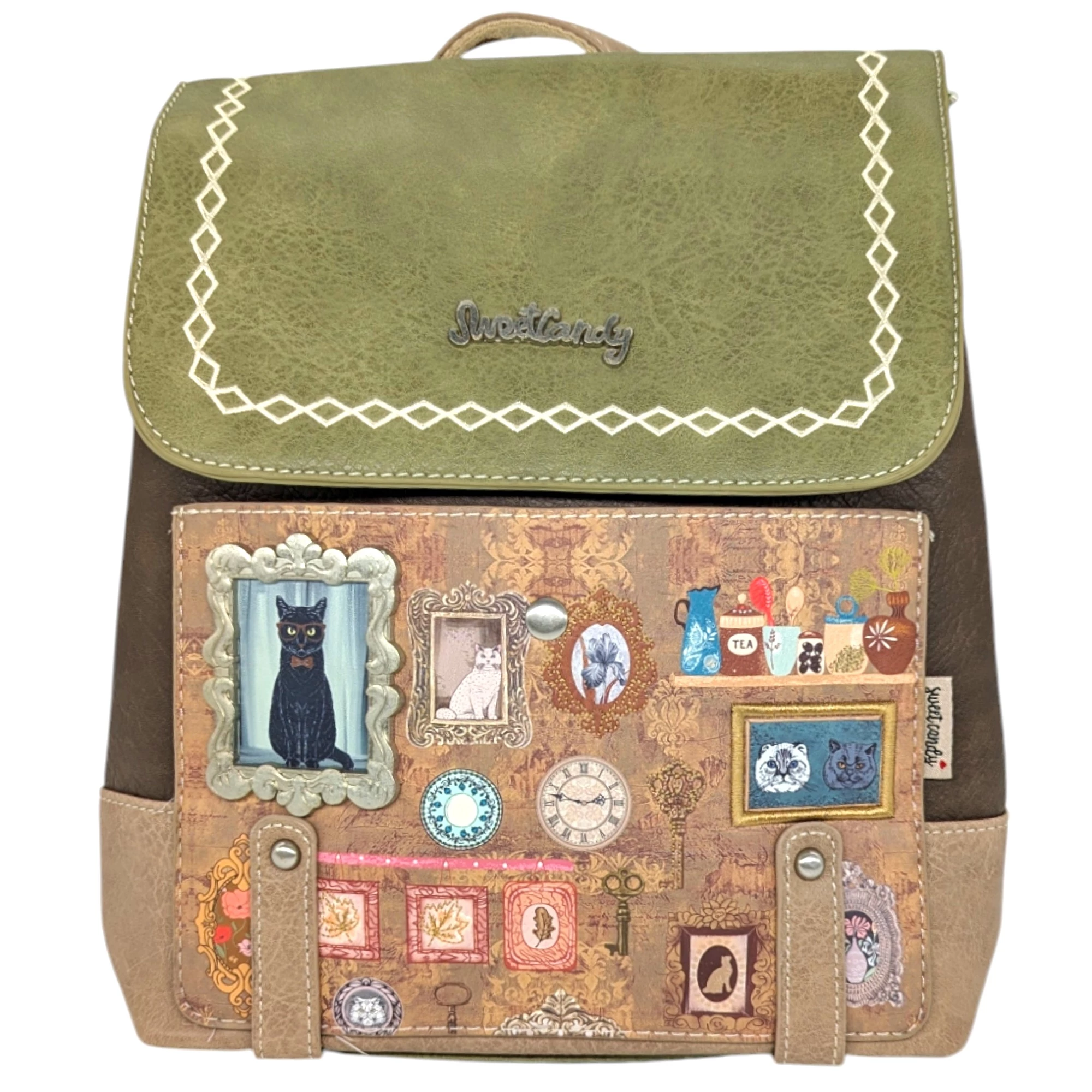 Sweet Candy Cat Rucksack 30 cm - Grün