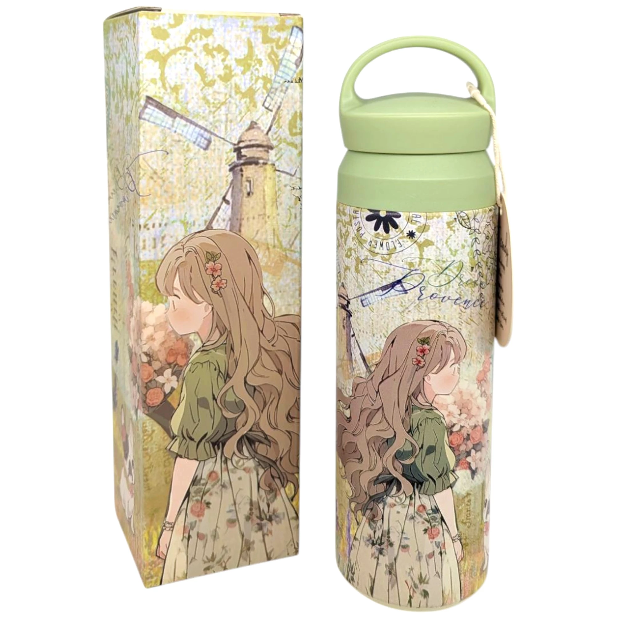 Sweet Candy Vintage Life termosz 400 ml - Levendula, zöld