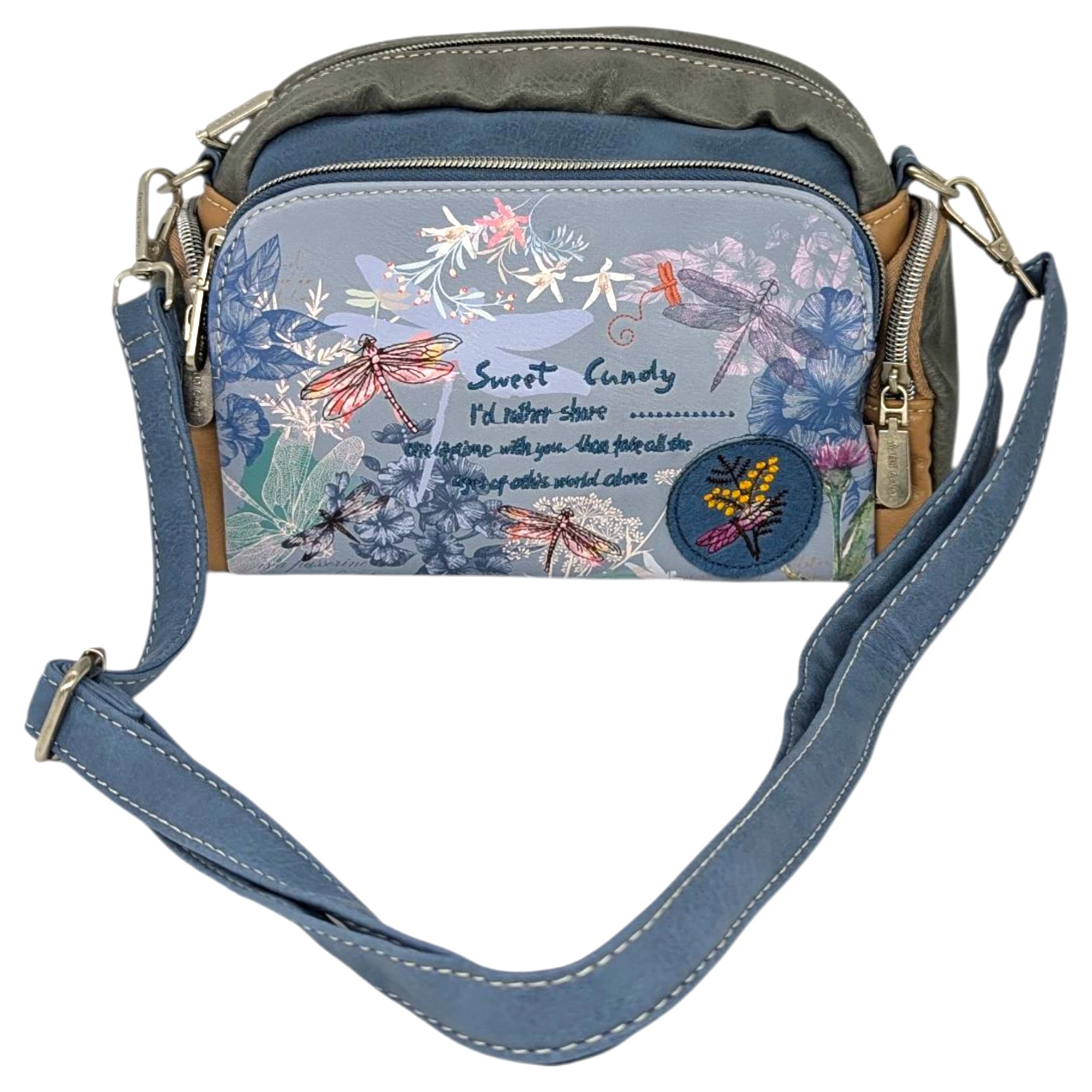 Sweet Candy Szitakötő női válltáska, oldaltáska 32 cm - Kék