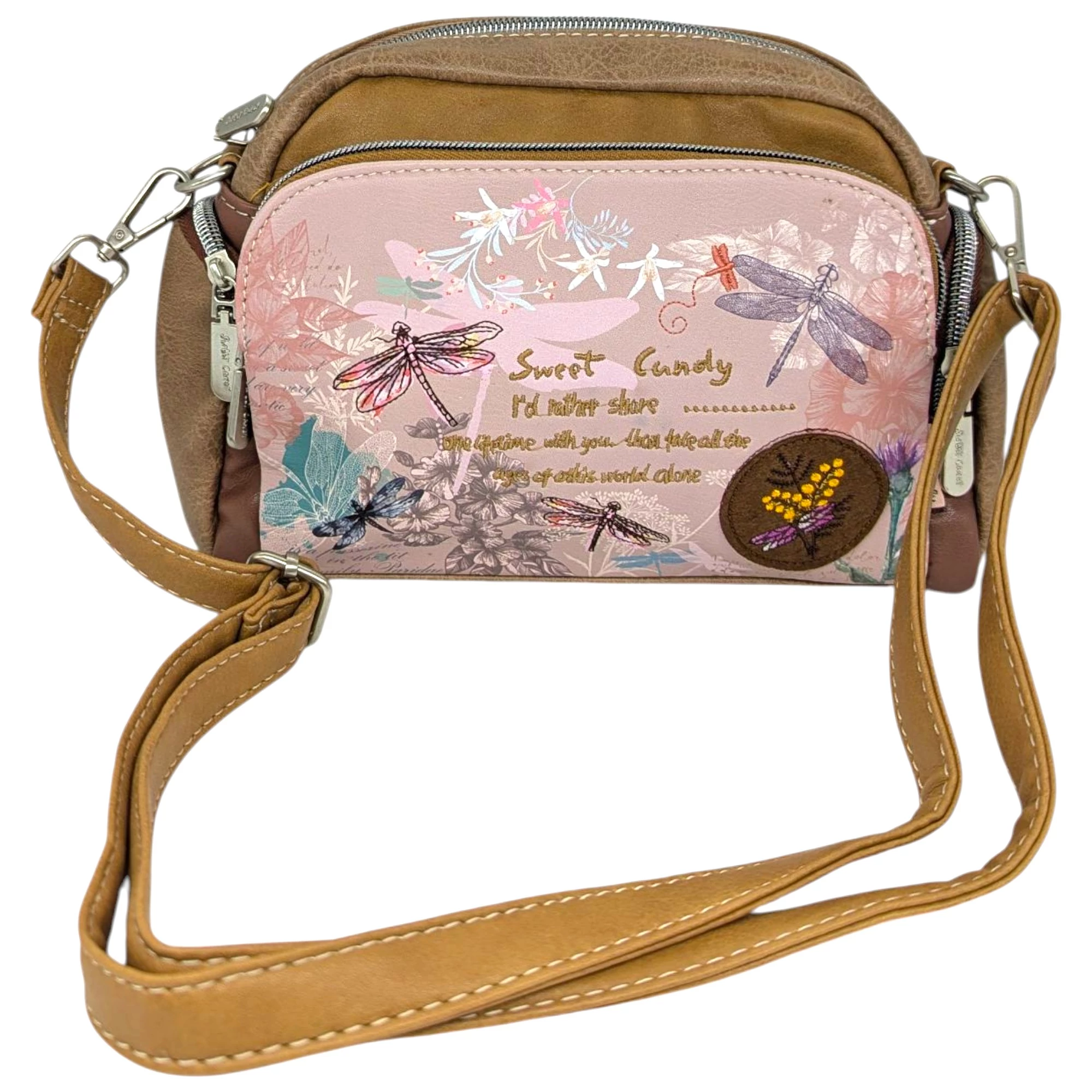 Sweet Candy Szitakötő női válltáska, oldaltáska 32 cm - Khaki