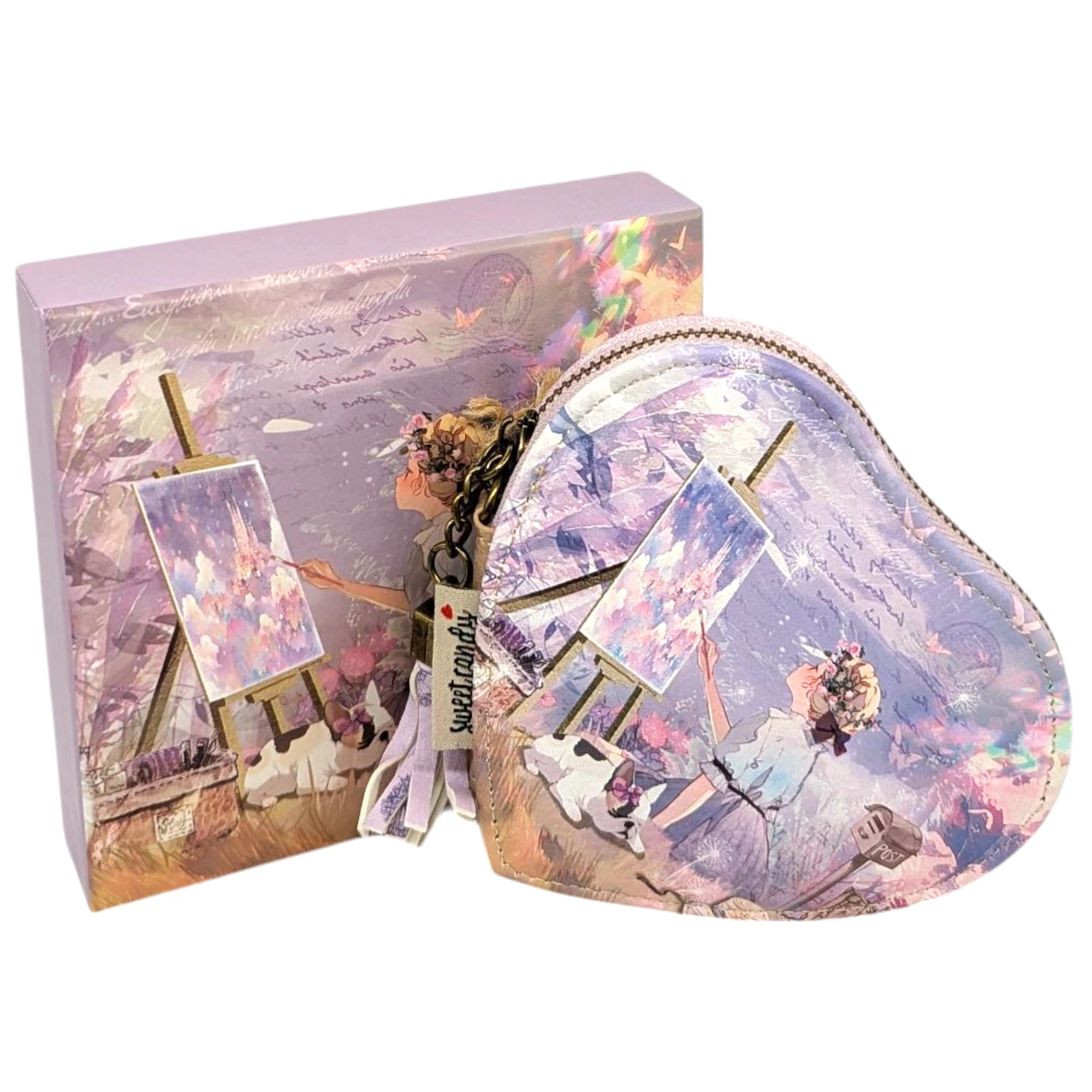 Sweet Candy Arts szív alakú kis pénztárca díszdobozban 11,5 cm - Festészet