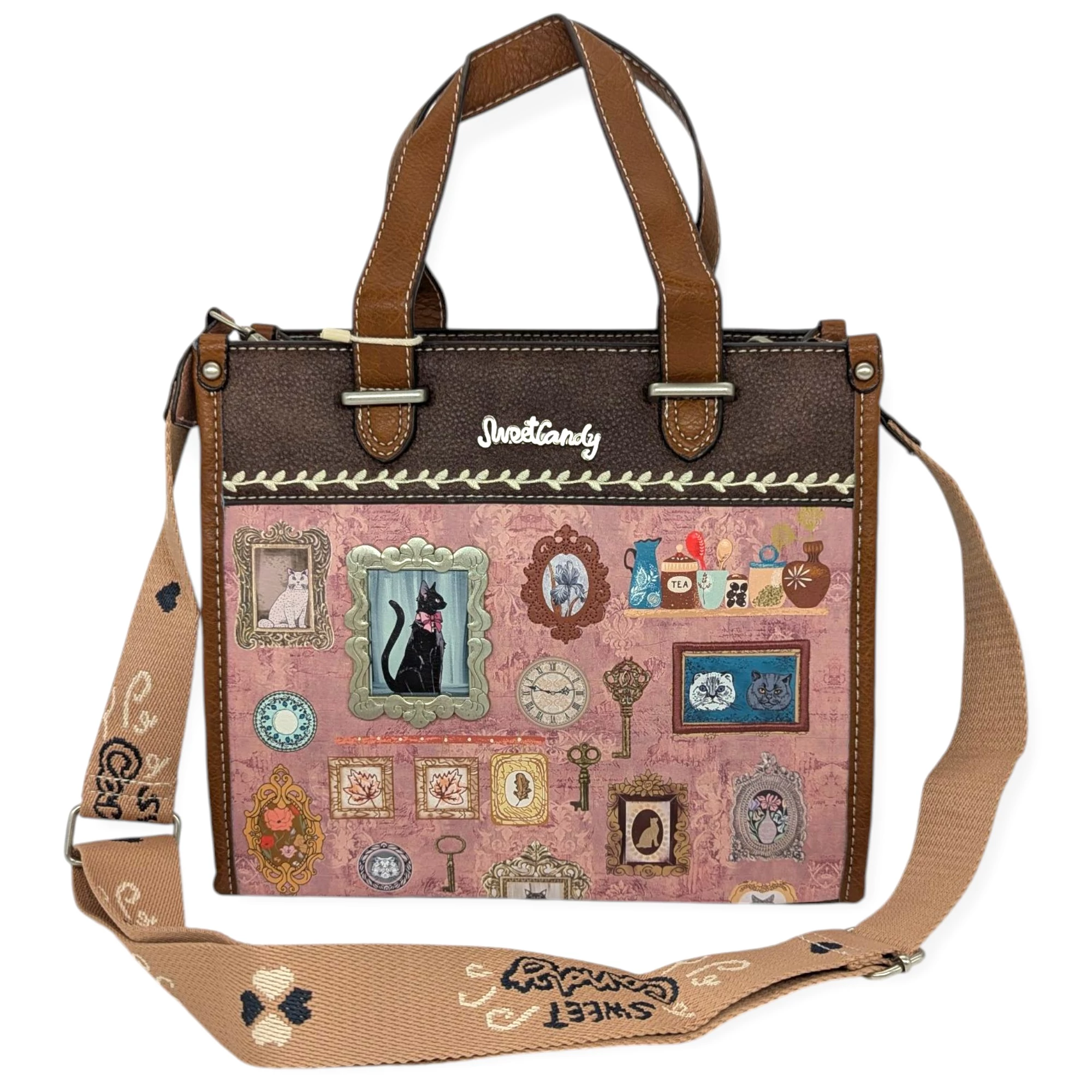 Sweet Candy Cat cicás női táska - Rózsaszín, 28,5 cm