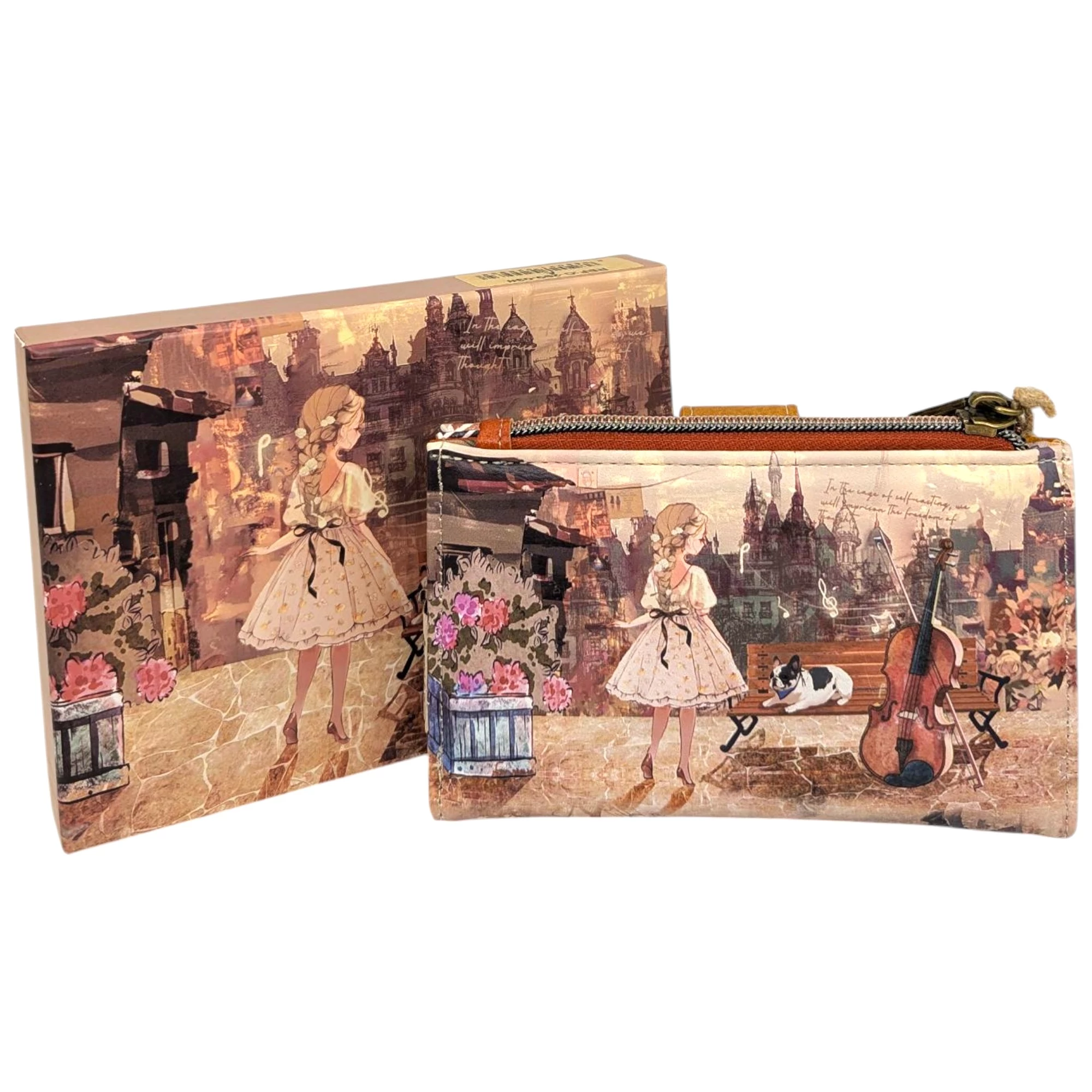 Sweet Candy Arts barna pénztárca dobozban 15,5 cm - Zene