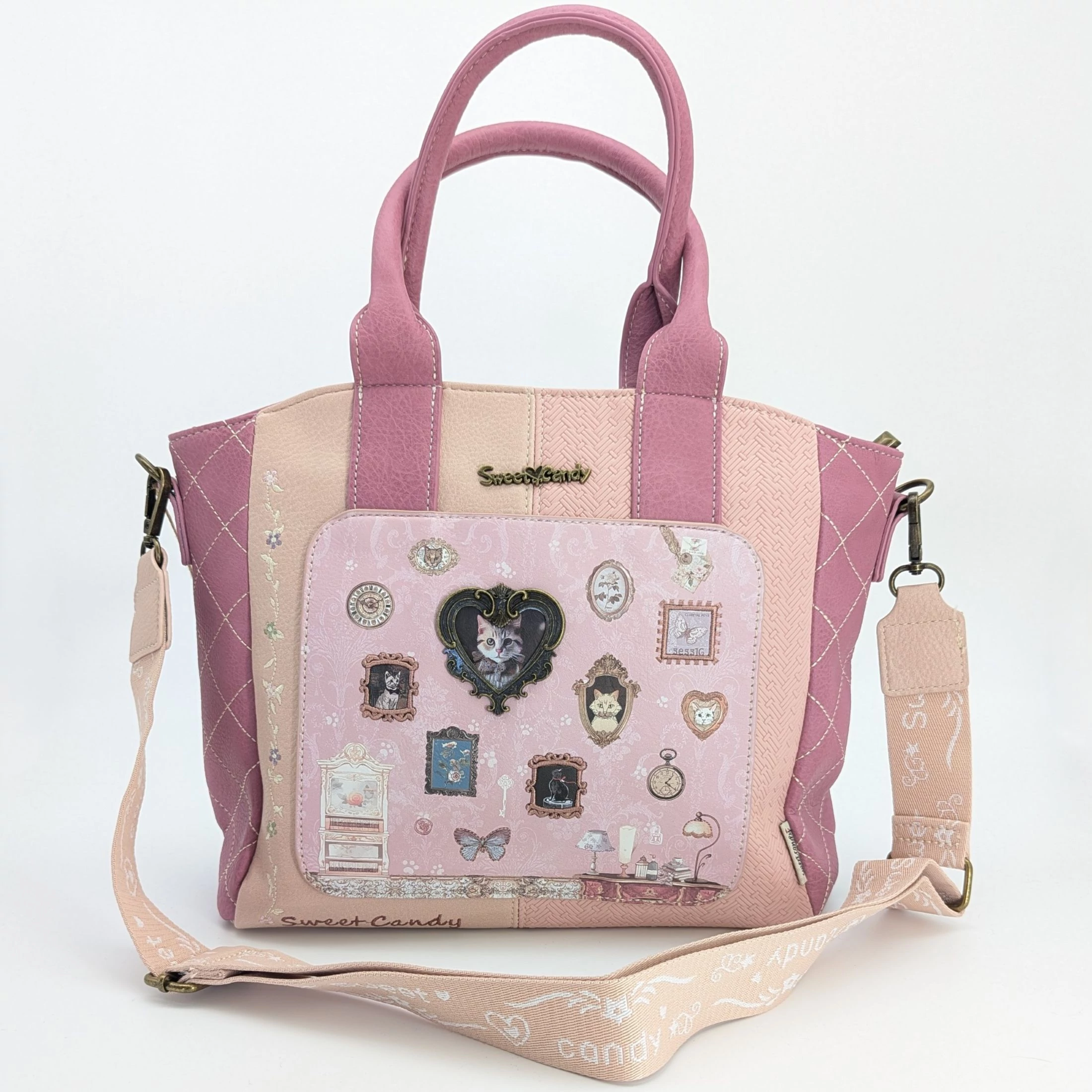 Sweet Candy Pet Love válltáska, kézitáska 30 cm - Rózsaszín cicás