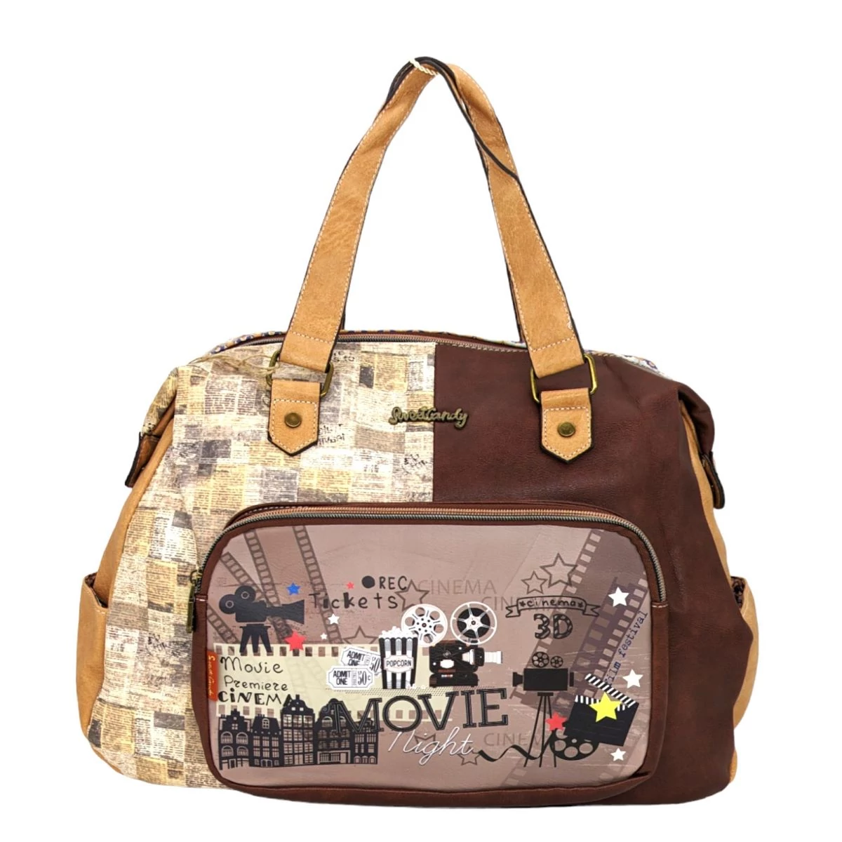 Sweet Candy kézitáska, utazótáska, sporttáska 43 cm - Barna, mozi