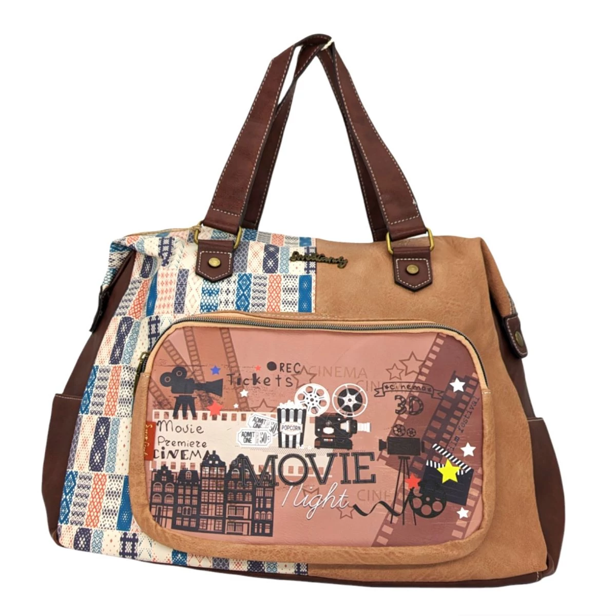 Sweet Candy kézitáska, utazótáska, sporttáska 43 cm - Bézs, mozi