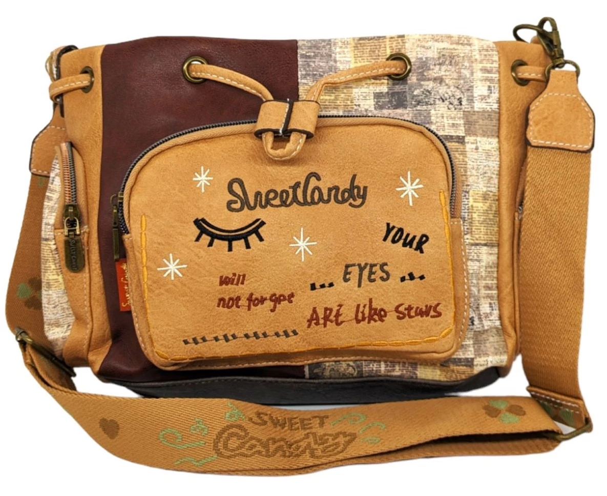 Sweet Candy Álmodó barna oldaltáska, válltáska 31 cm